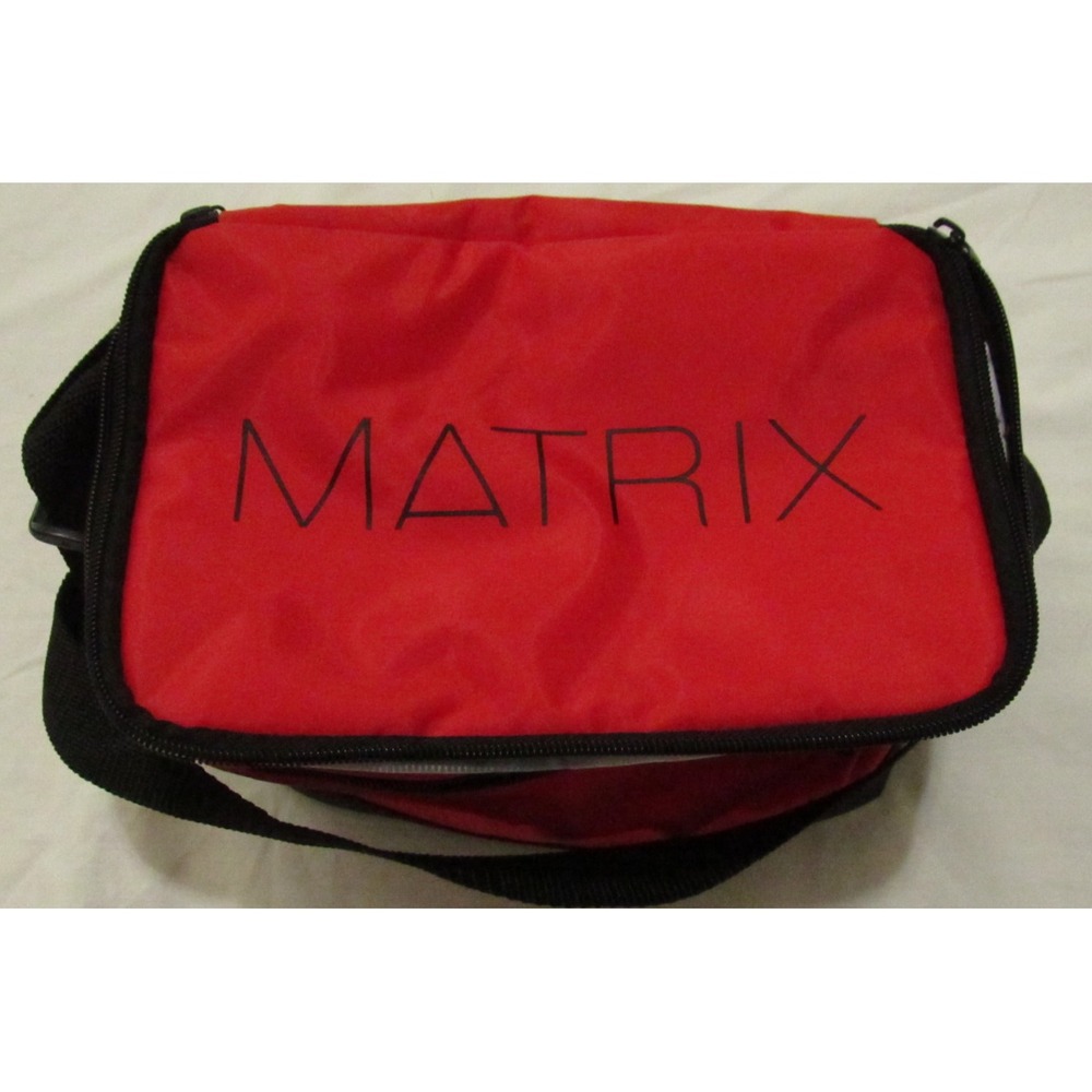 Matrix Cooler Makeup Insulated Red Travel Tote Bag Strap Vintage New (KS)